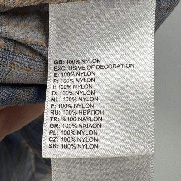 The North Face Blue Plaid Button Down Short Sleeve Shirt Mens XL 100% Nylon Ligh - Picture 3 of 8